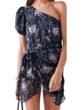 LoveShackFancy Peyton Dress in Navy Cosmos Large